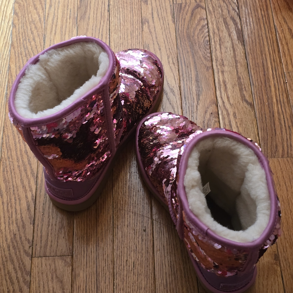 UGG Pink Sequin Ankle Boots
